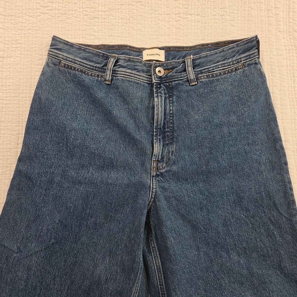 Everlane The Mariner Jean Med Blue Wash Denim Jeans Size 31R Cropped High Rise - Picture 4 of 16